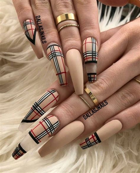 burberry nails designs|Burberry nail strips.